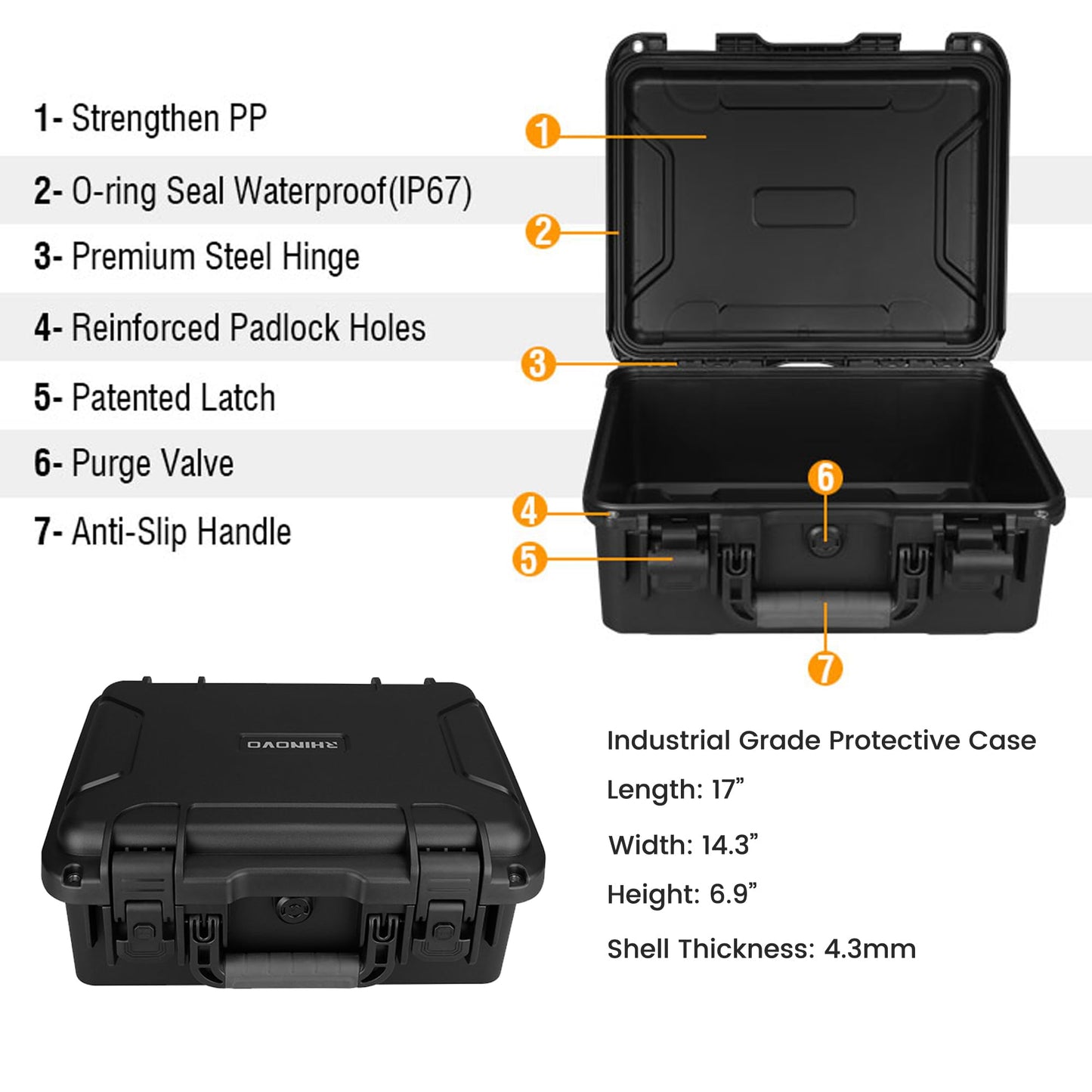 RX-HC3929 Professional Hard Case for DJI Mavic 4 | Precision-Cut Hybrid Foam with Shadow Boarding Design